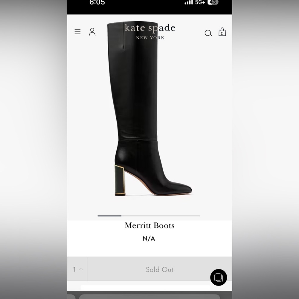 Kate Spade Black Heeled Boots with Gold Accent
